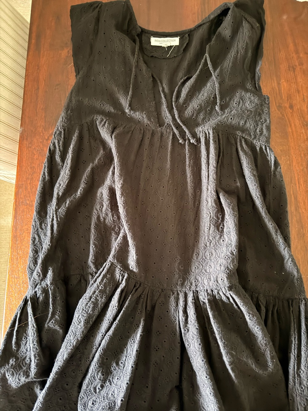 Emerson Fry Black Eyelet midi dress